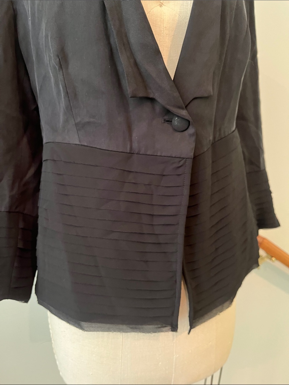 Anthropologie Fleur Wood black blazer jacket 12